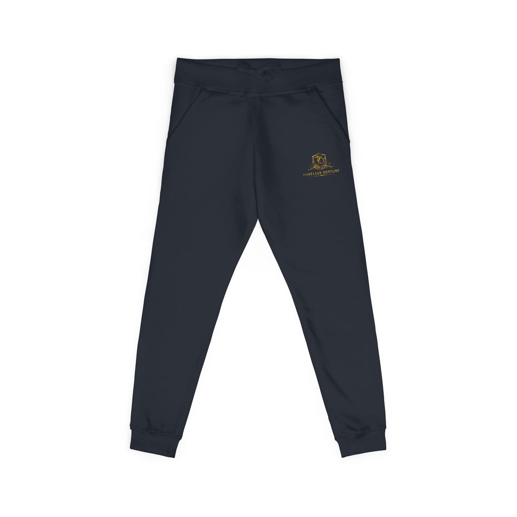 Embroidered Cozy Sweatpants — Minimal Sun Logo Fleece Joggers