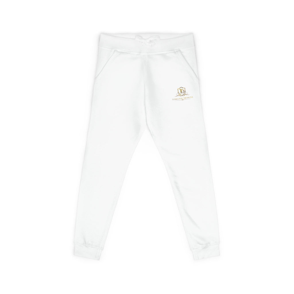Embroidered Cozy Sweatpants — Minimal Sun Logo Fleece Joggers