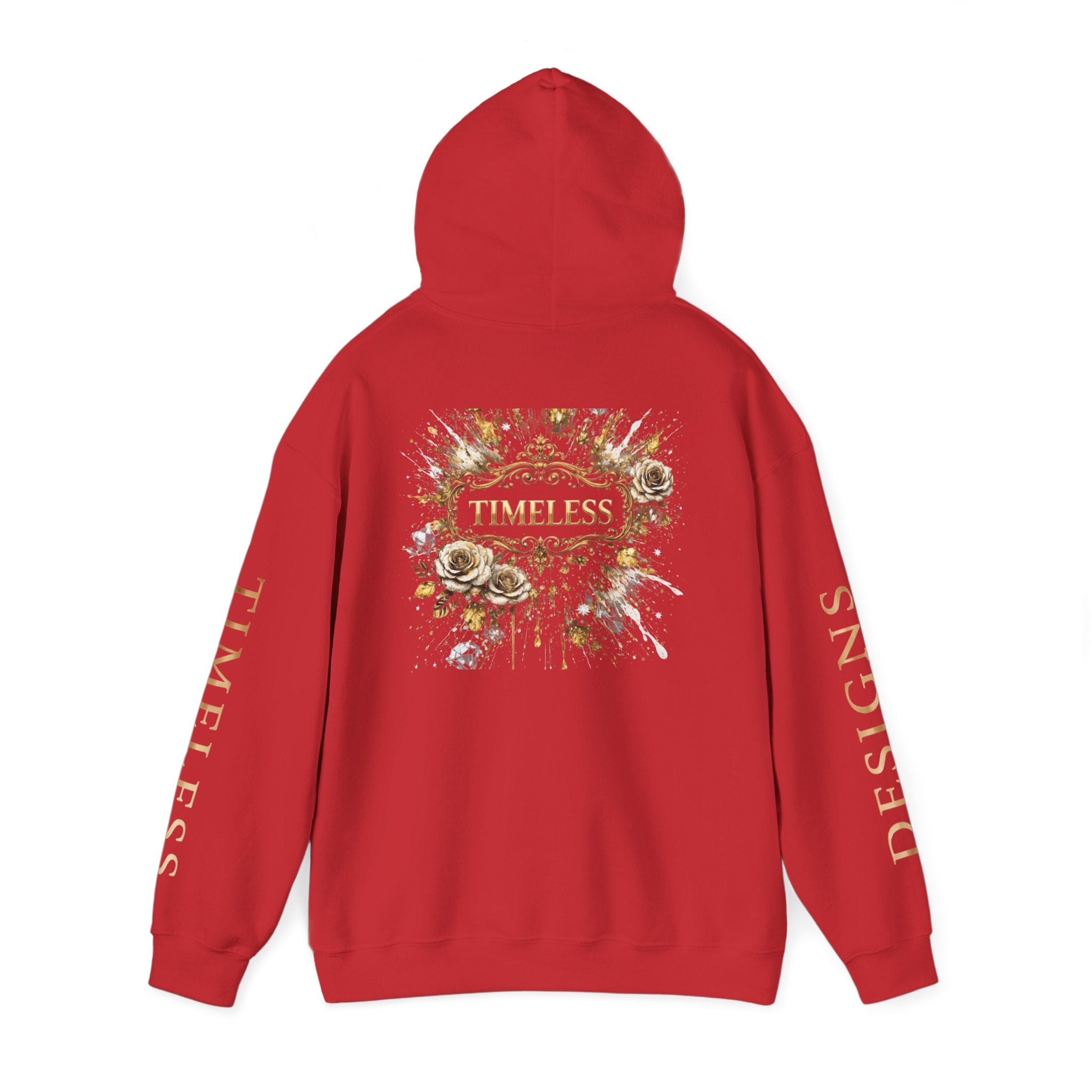 Timeless Floral Crest Hoodie — Elegant Graphic Hooded Sweatshirt