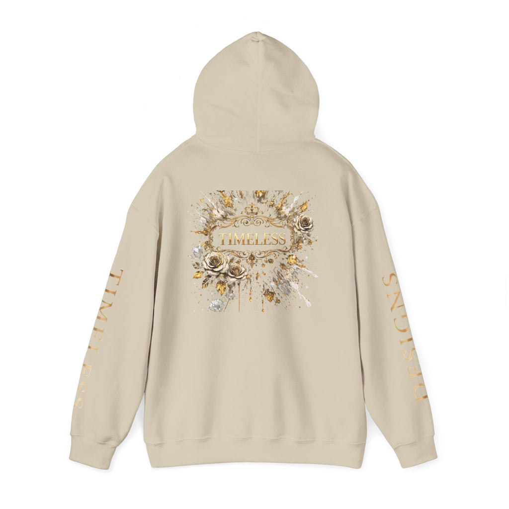 Timeless Floral Crest Hoodie — Elegant Graphic Hooded Sweatshirt