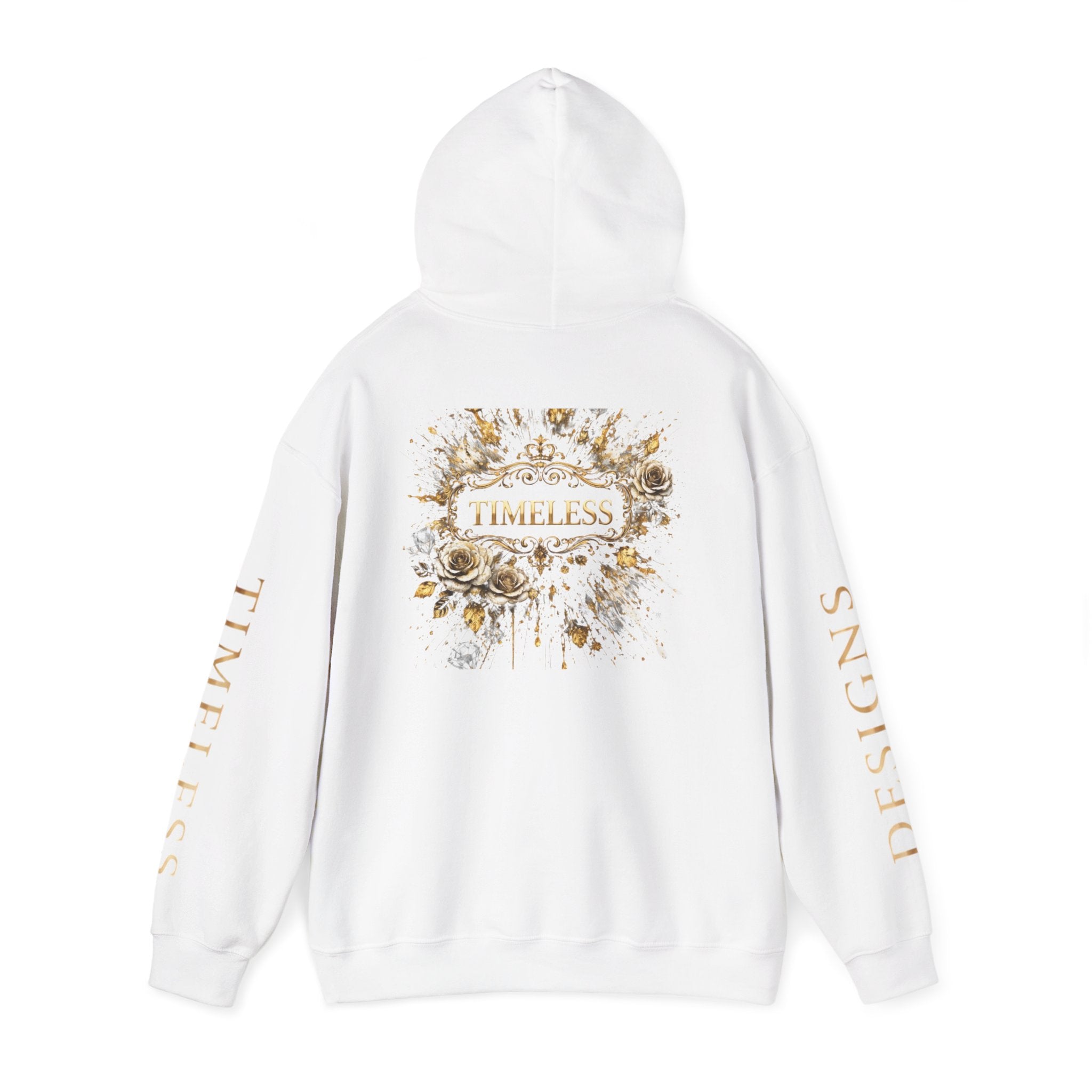 Timeless Floral Crest Hoodie — Elegant Graphic Hooded Sweatshirt