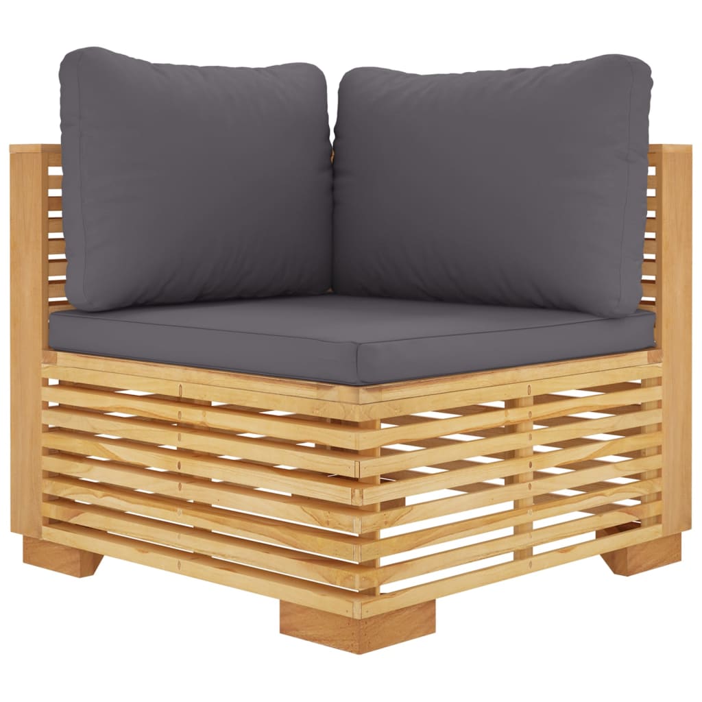NNEVL 6 Piece Garden Lounge Set with Cushions Solid Wood Teak