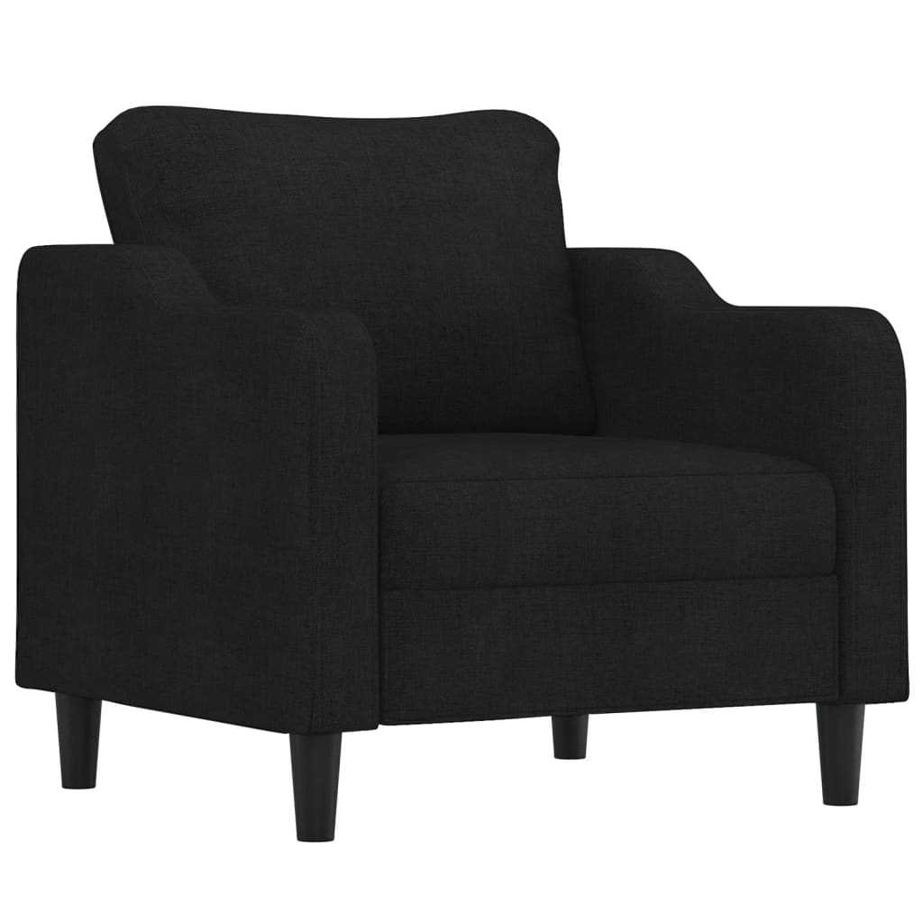 vidaXL 3 Piece Sofa Set with Cushions Black Fabric