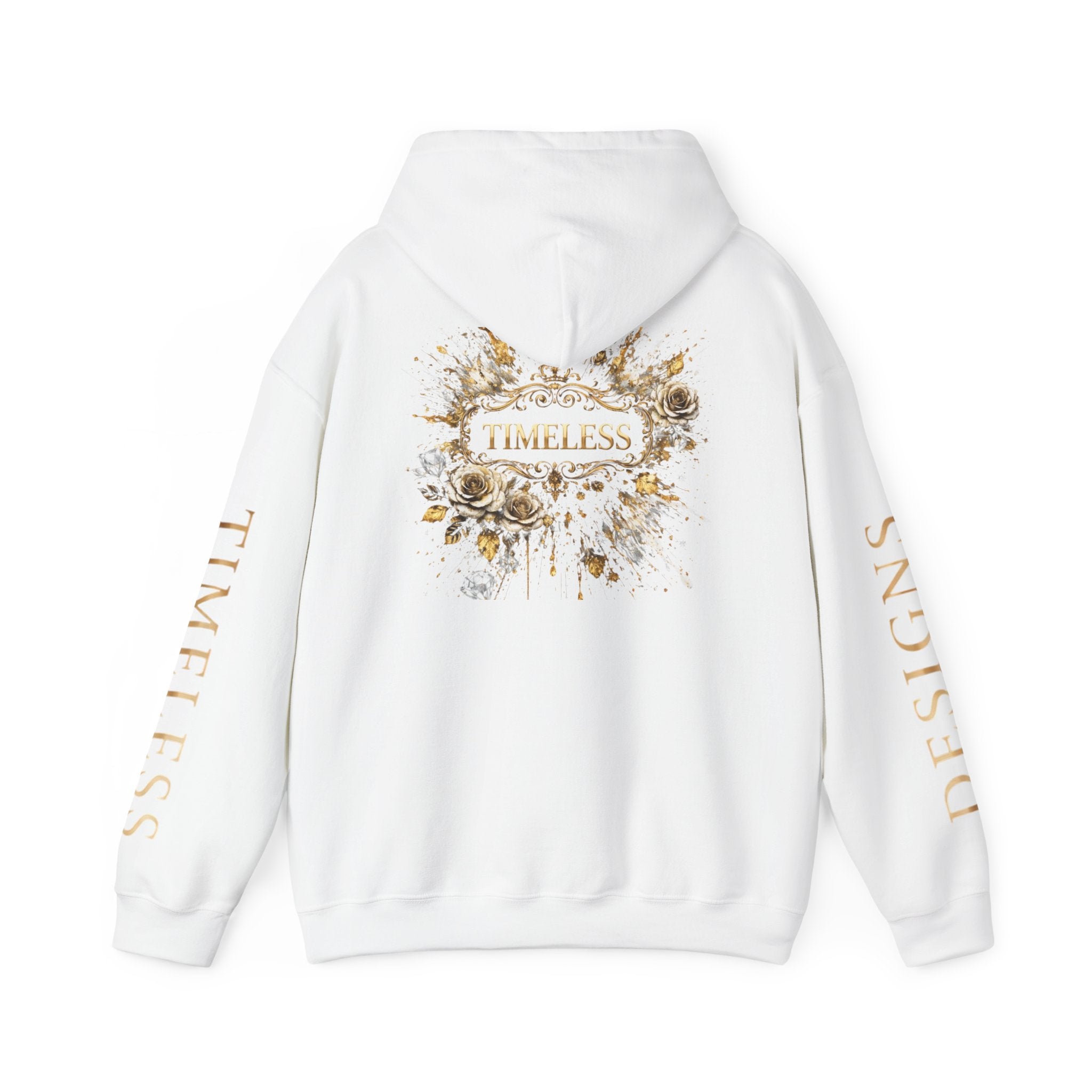 Timeless Floral Crest Hoodie — Elegant Graphic Hooded Sweatshirt